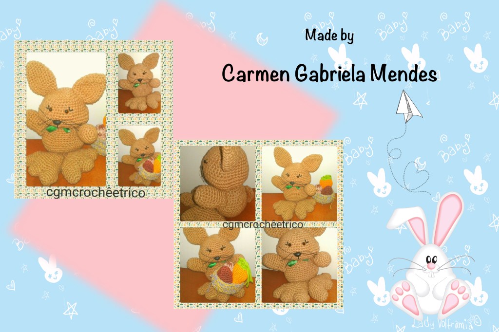 Coelhinho do desafio de Páscoa ^.^ Carmen Gabriela&nbsp;Mendes