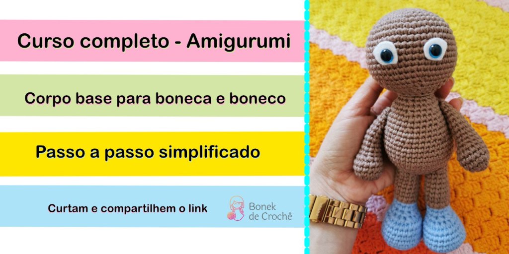 Corpo base para bonecas e bonecos de crochê –&nbsp;Amigurumi