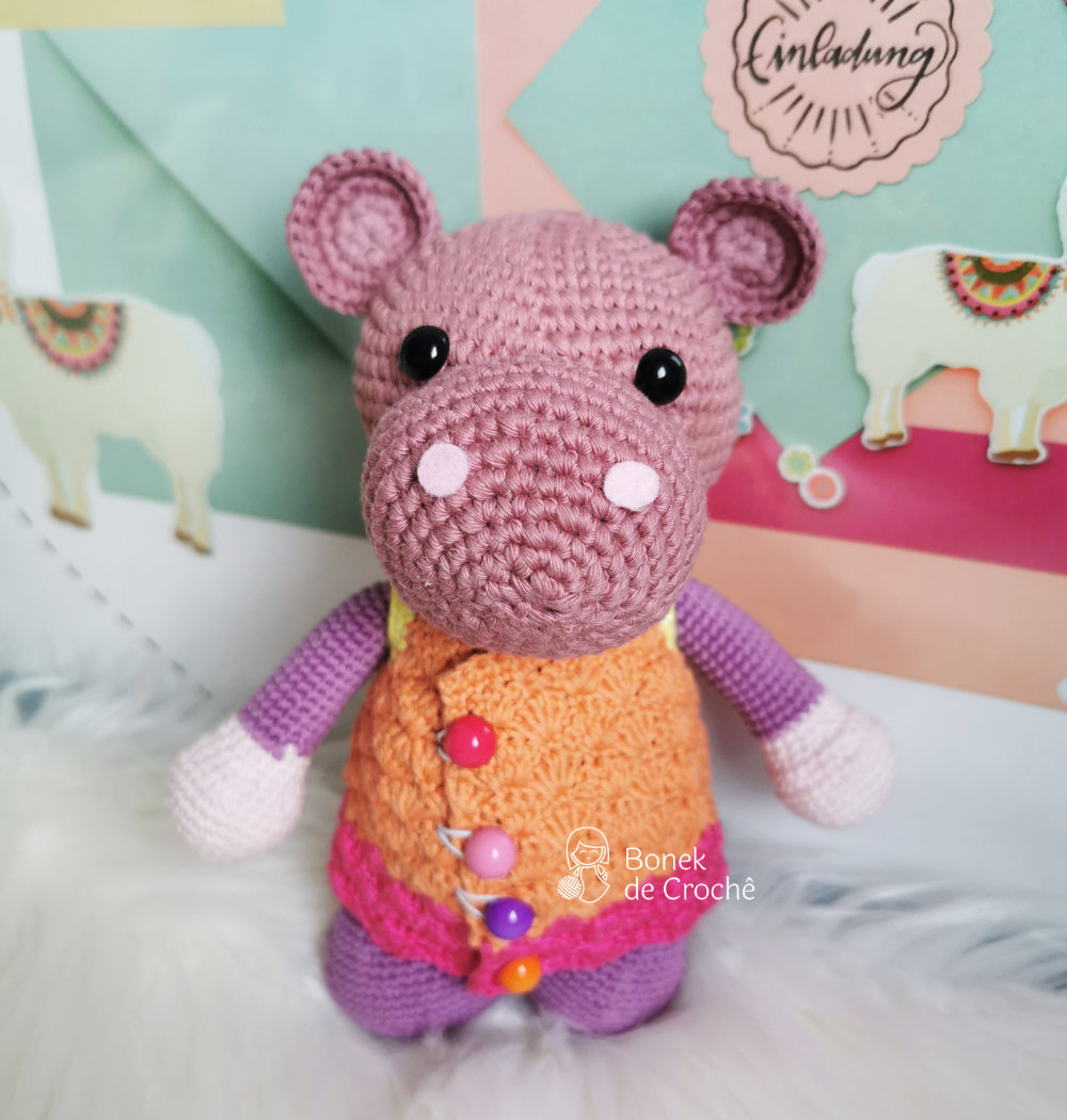 Como fazer Hipopótamo amigurumi – Bonek de&nbsp;Crochê