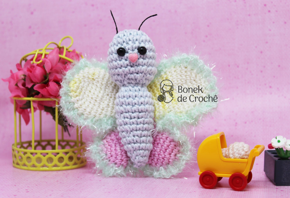 Testando a linha amigurumi da círculo + Pap Borboleta&nbsp;#BonekdeCrochê
