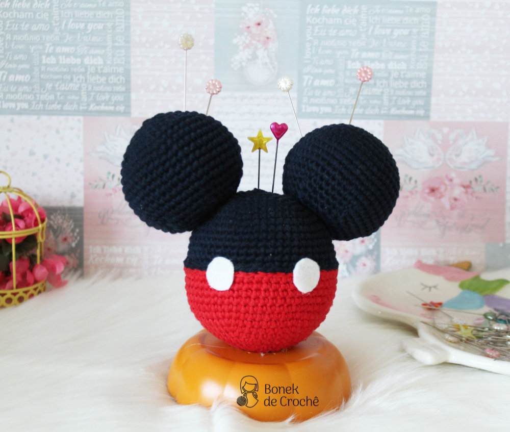 Porta alfinetes Mickey Mouse  – Bonek de&nbsp;Croche
