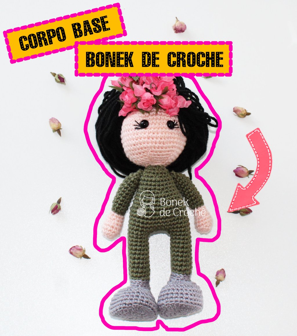 Corpo base para boneca de&nbsp;Crochê