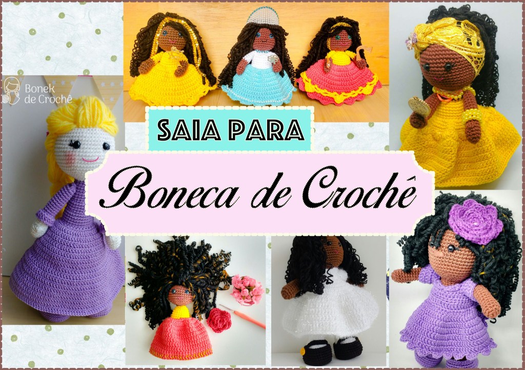 Saia para boneca de&nbsp;crochê