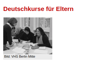 Curso de Alemão para pais na VHS –&nbsp;Berlim