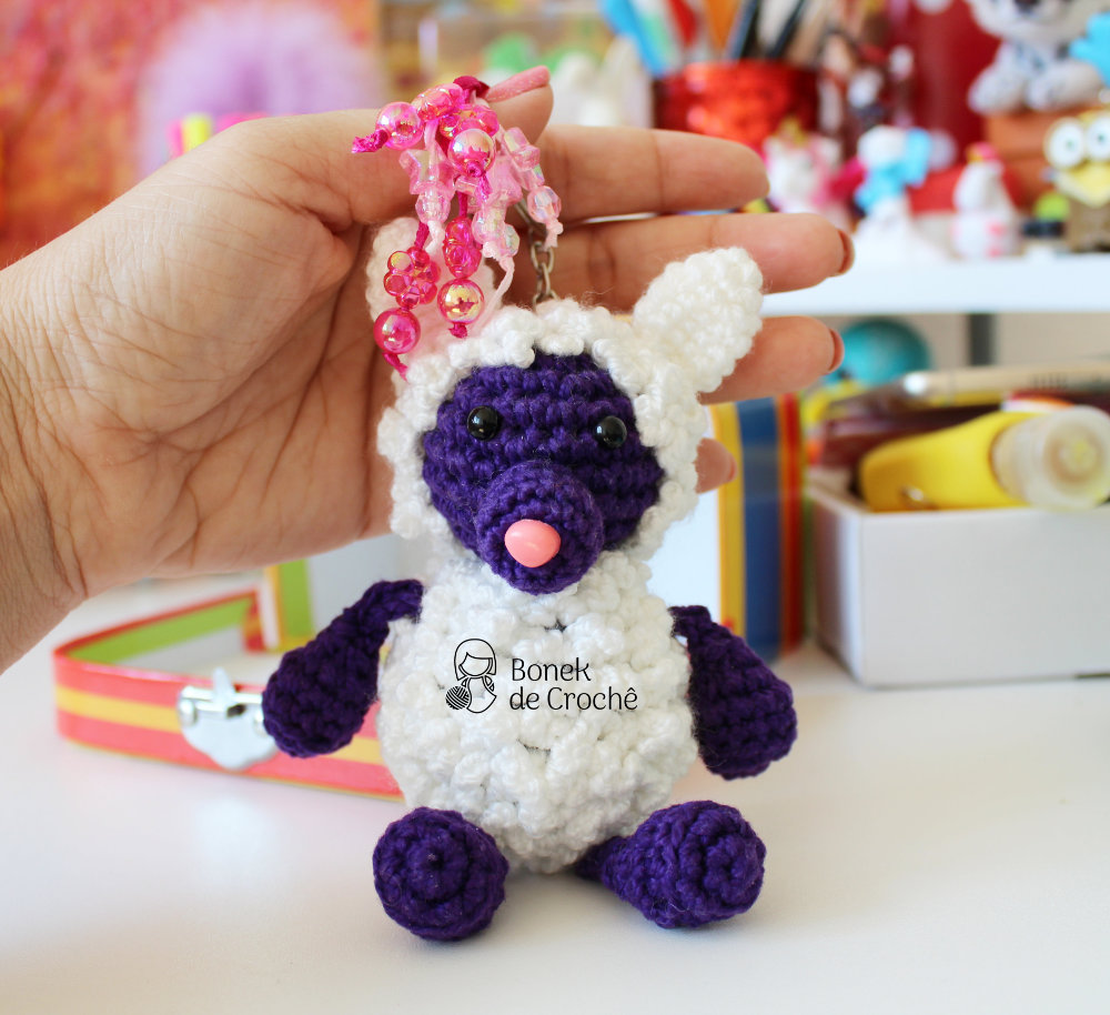 Chaveiro Ovelhinha #BonekdeCrochê